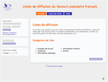 Tablet Screenshot of listes.secourspopulaire.fr